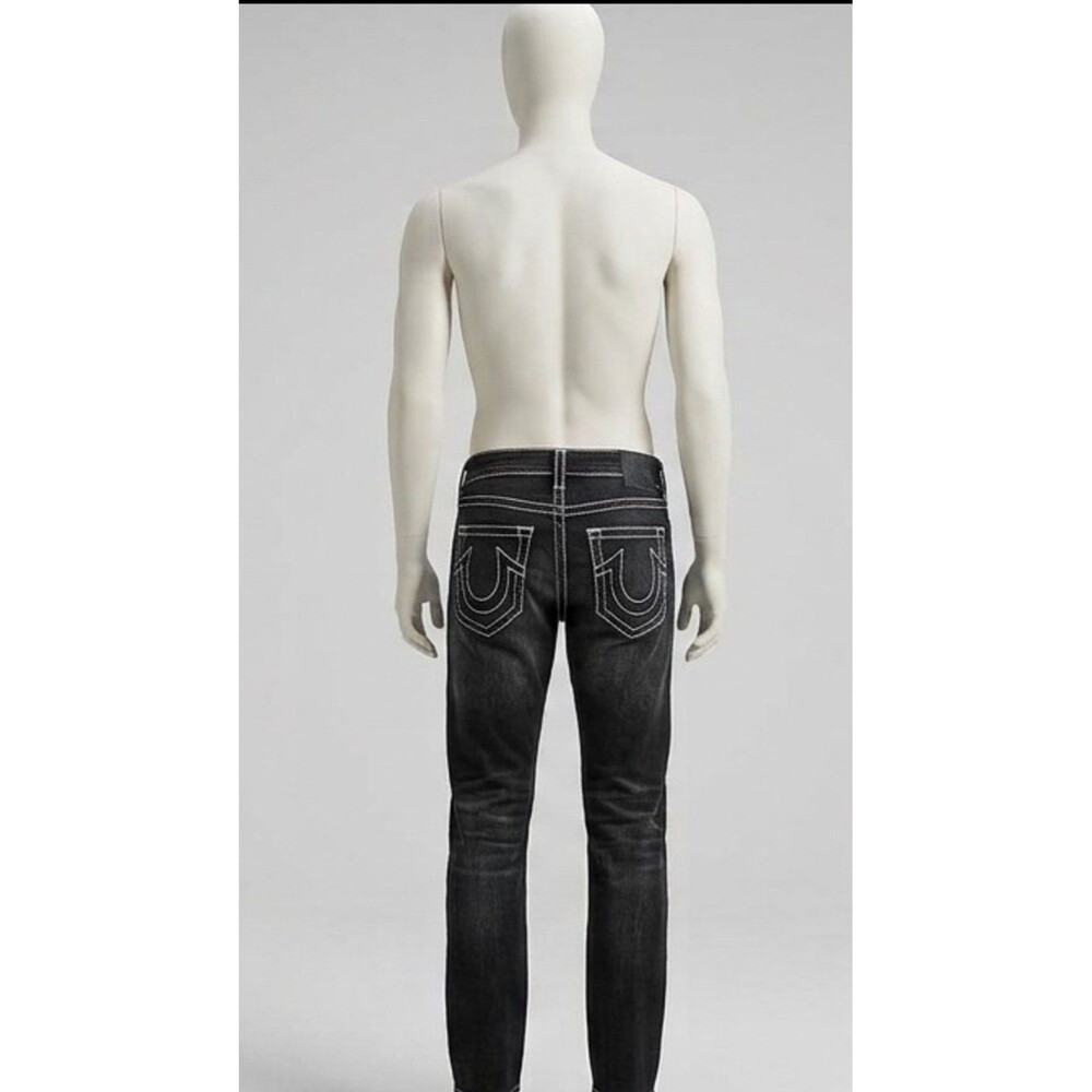 True Religion Black Jeans with Signature Pocket Stitching